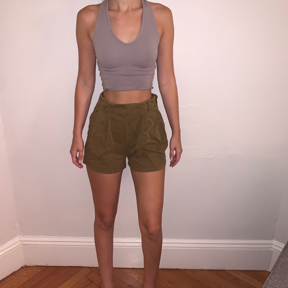 Anthropologie Green Cargo Shorts